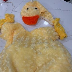 Yellow Plush duck/ chicken Costume with Orange Beak